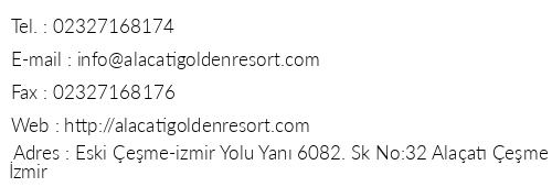 Alaat Golden Resort telefon numaralar, faks, e-mail, posta adresi ve iletiim bilgileri